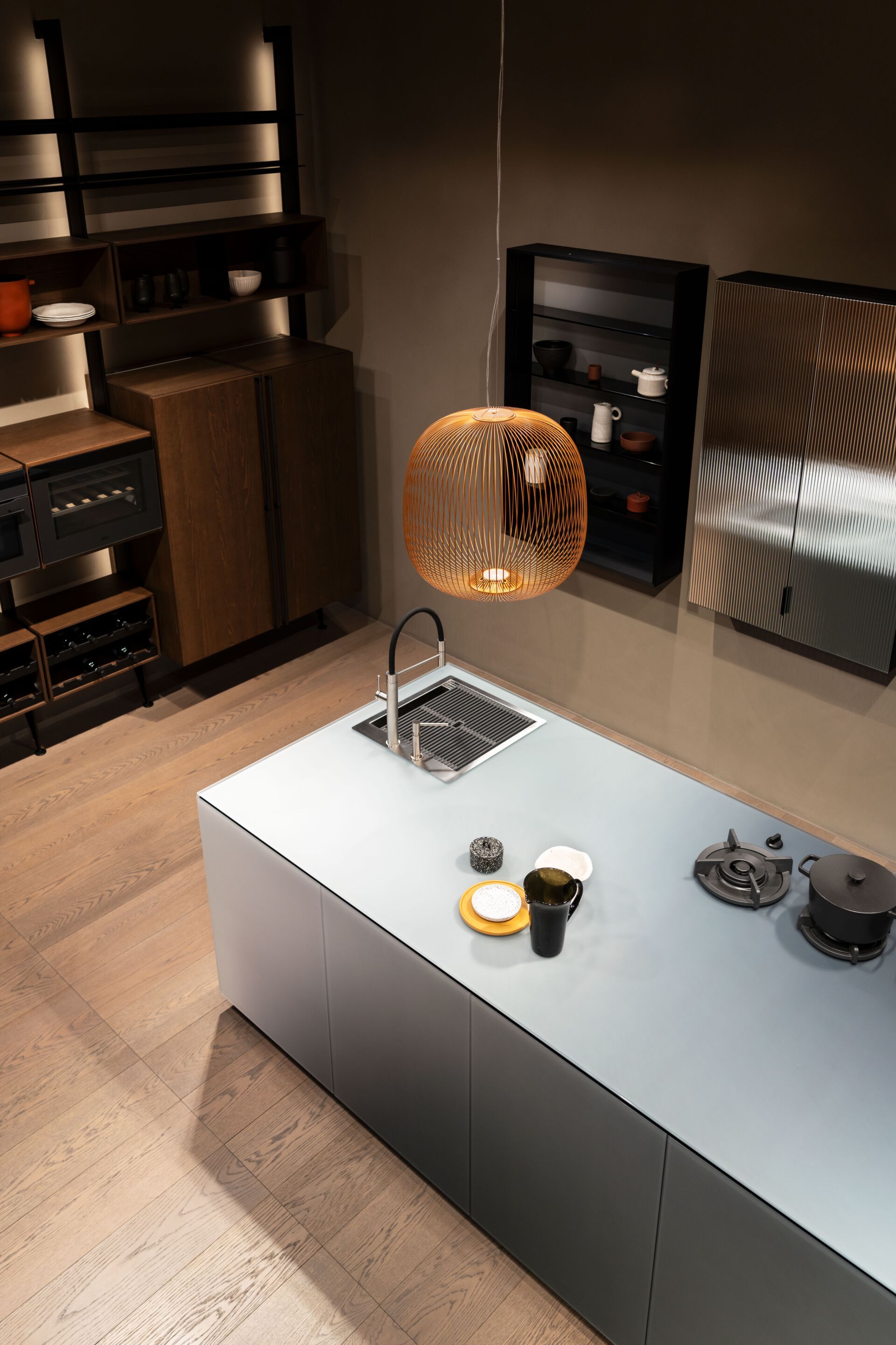 Kitchen island in acid-etched glass Cesar N_ELLE ARCH-00097251