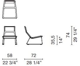 Cappellini Санное кресло из ткани Low pad sun-id-1464931 - Вид №3