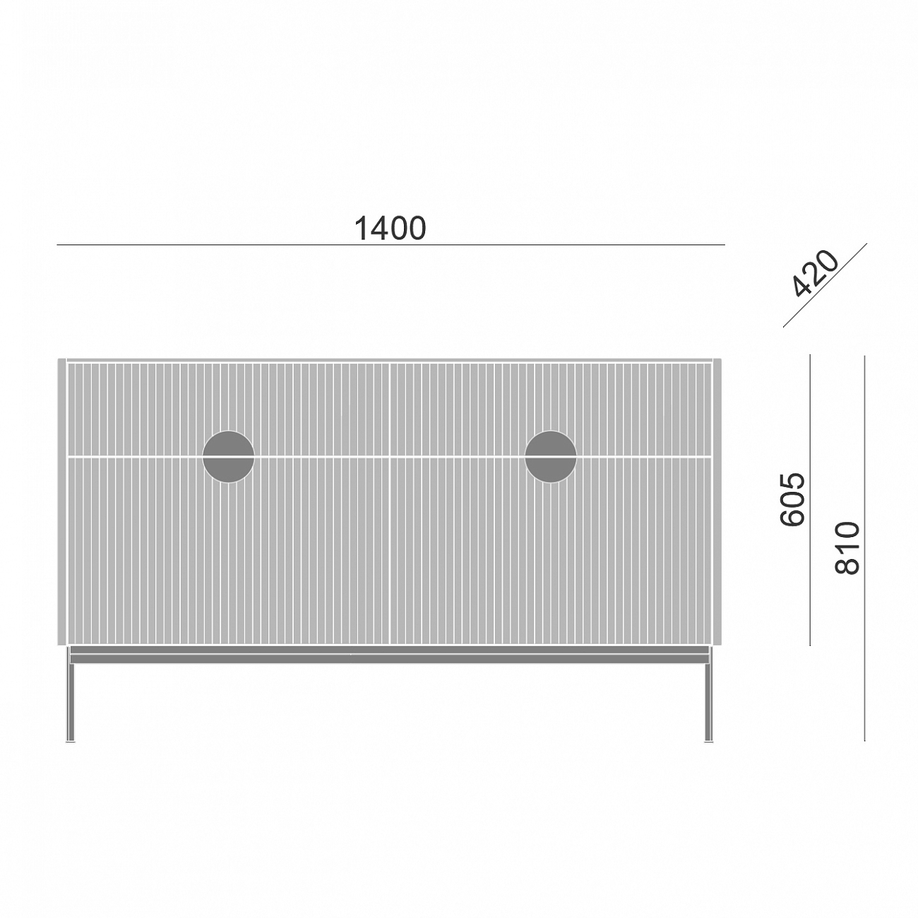 Комод с ящиками и дверцами серый Uno BRAGIN DESIGN LIVING 00-3974658 Серый - Вид №2