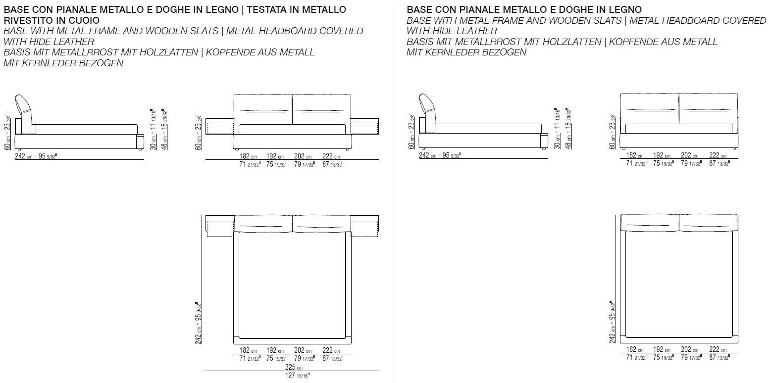 Flexform Двуспальная кровать из ткани с мягким изголовьем Newbridge sun-id-1510066 - Вид №2