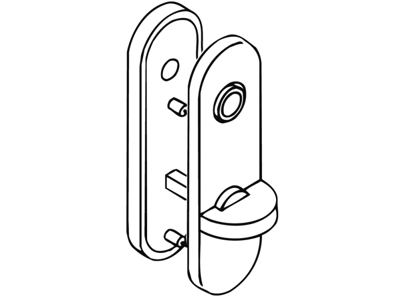 230.21RNR Короткая пластина для унитаза (р-техник) HEWI System 162 | Polyamid  - Вид №7