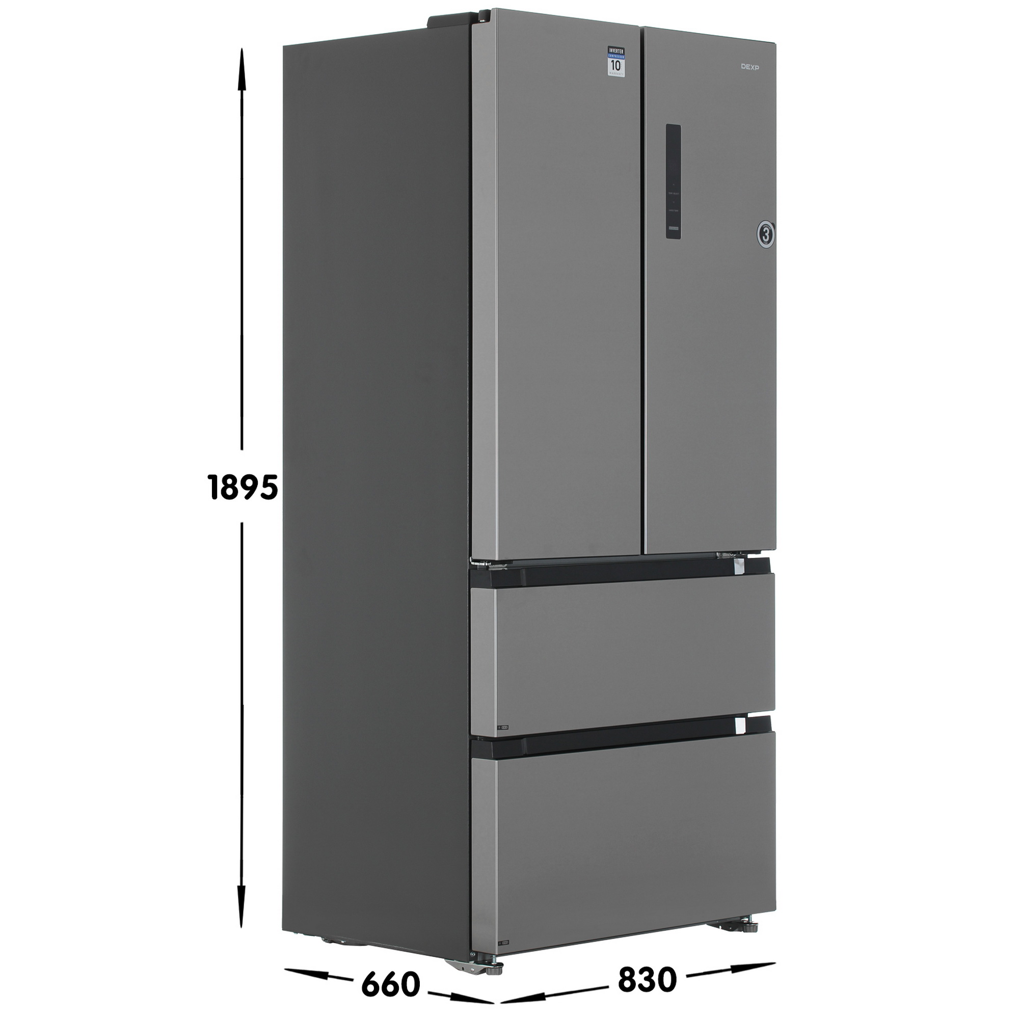 9237755 Холодильник многодверный   DEXP MFr4-53AMA серебристый STDN-0024836 - Вид №8