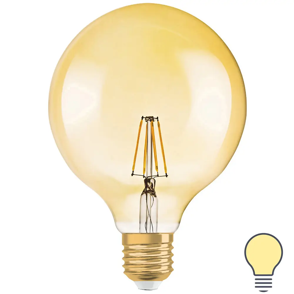 Лампа светодиодная Osram филаментная E27 220-240 В 4.5 Вт/824 шар 19387662 STLM-2101477 