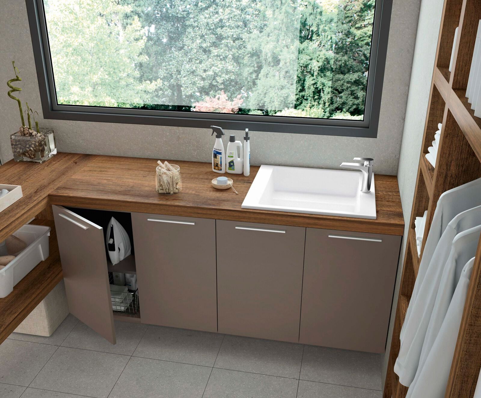 Шкаф для белья со стиральной машиной Gruppo Geromin магазин ARCH-00062355 - Вид №2