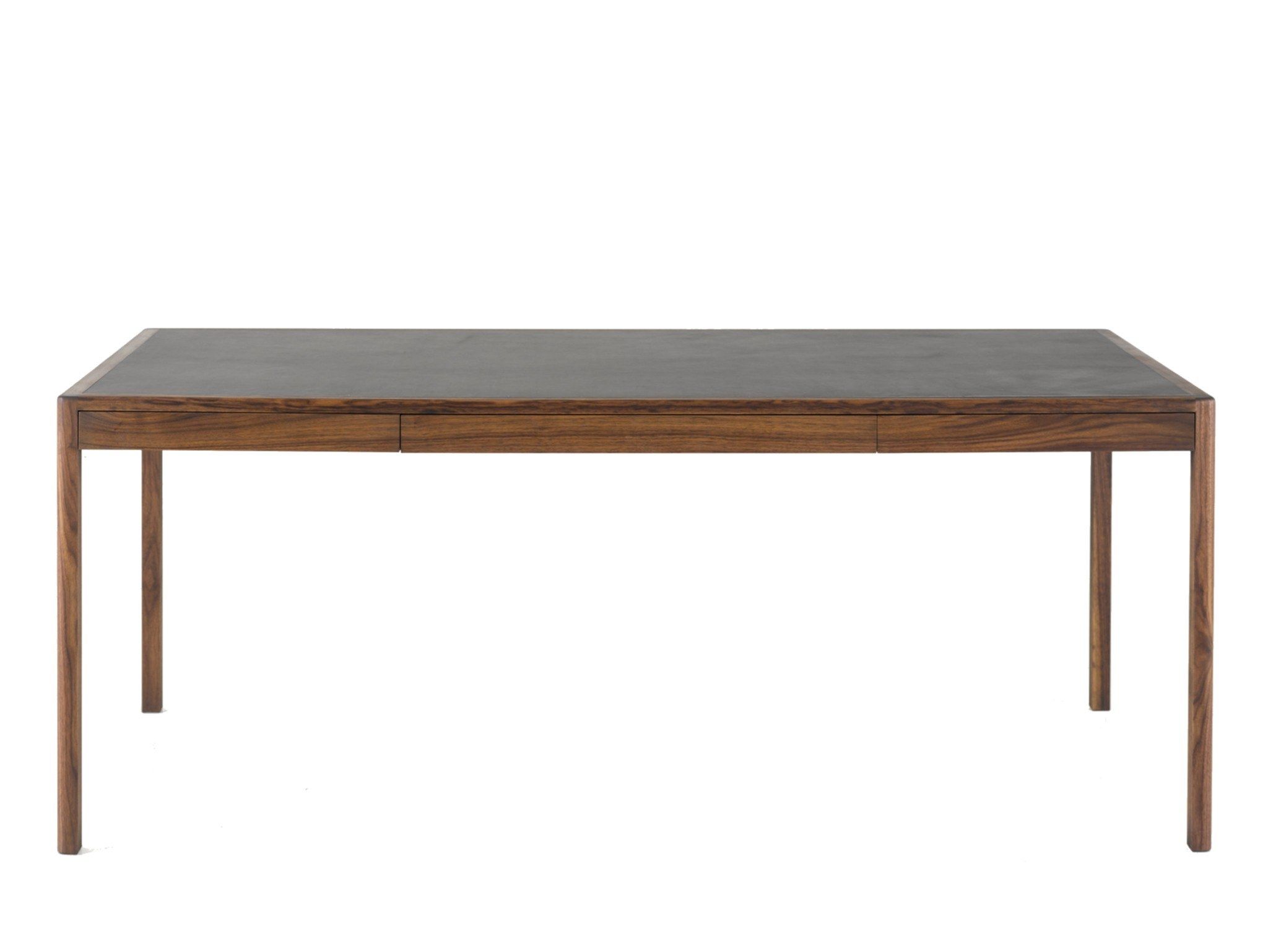 Стол из массива дерева с ящиками и кожаной столешницей BassamFellows Leather Desk ARCH-00147203