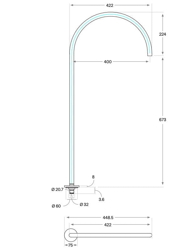 Набор термостатических ванн из нержавеющей стали с ручным душем COCOON John Pawson ARCH-00047302 - Вид №9