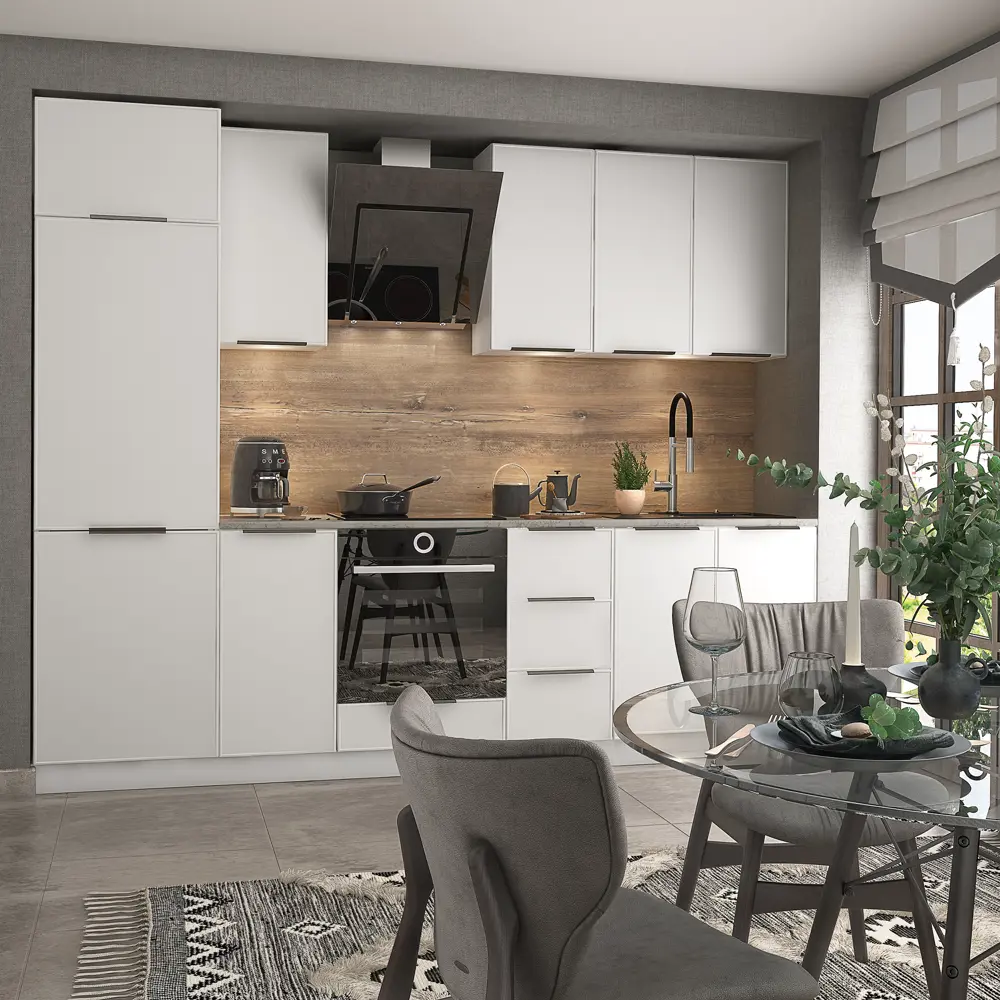 Фальшпанель DELINIA ID Инта белая для кухни в неоклассическом стиле 89340174 STLM-1544807 - Вид №4