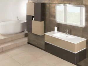 Mobiltesino Тумба под умывальник, лакированная одинарная Qubo