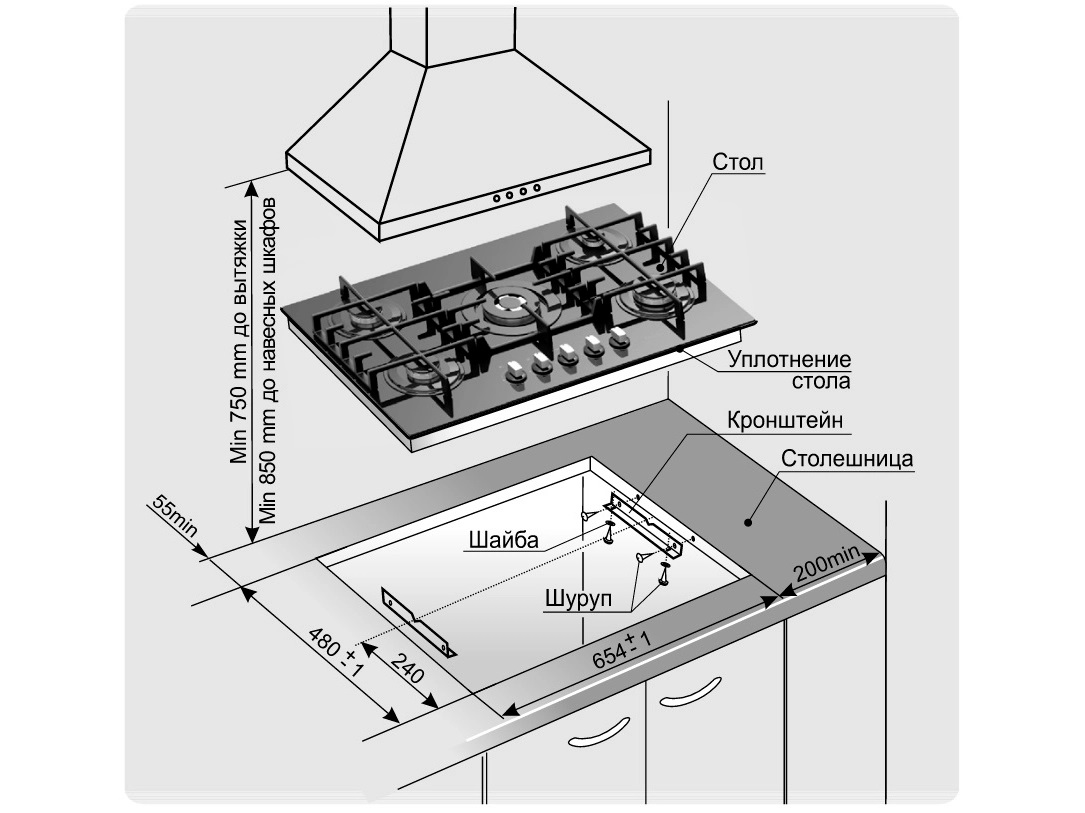 9907958 Газовая варочная поверхность Gefest СГ СН 2340 B81 STDN-0031647 - Вид №2