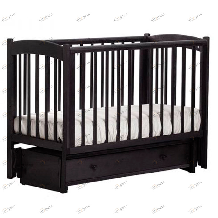 Детская кроватка с универсальным маятником "Кубаночка 3" венге ФАБРИКА ЛЕЛЬ  338438 Черный Santreyd 