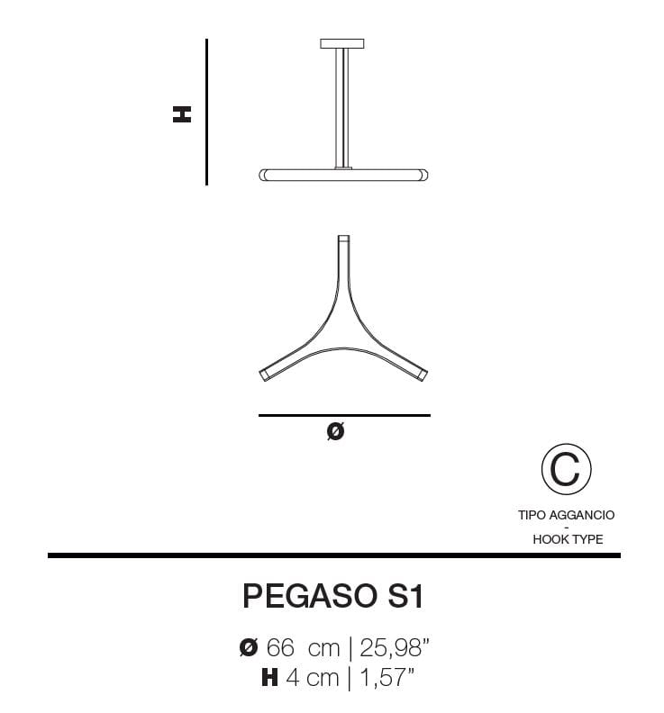 Подвесной светильник из алюминия и кованого стекла Euroluce Lampadari Pegaso ARCH-00151443 - Вид №5