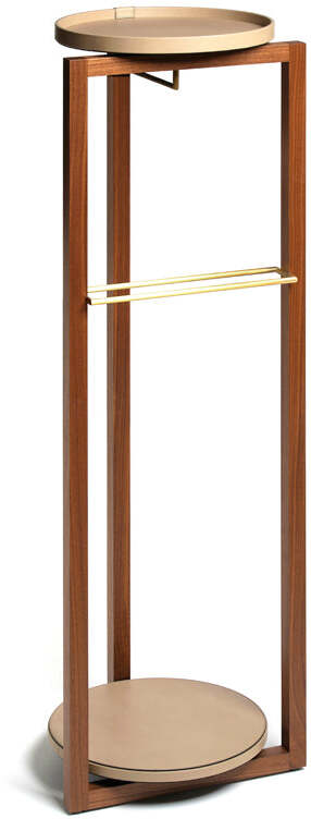 Подставка для камердинера Achille - Ø40XH130 см / зернистая кожа_светло-серый