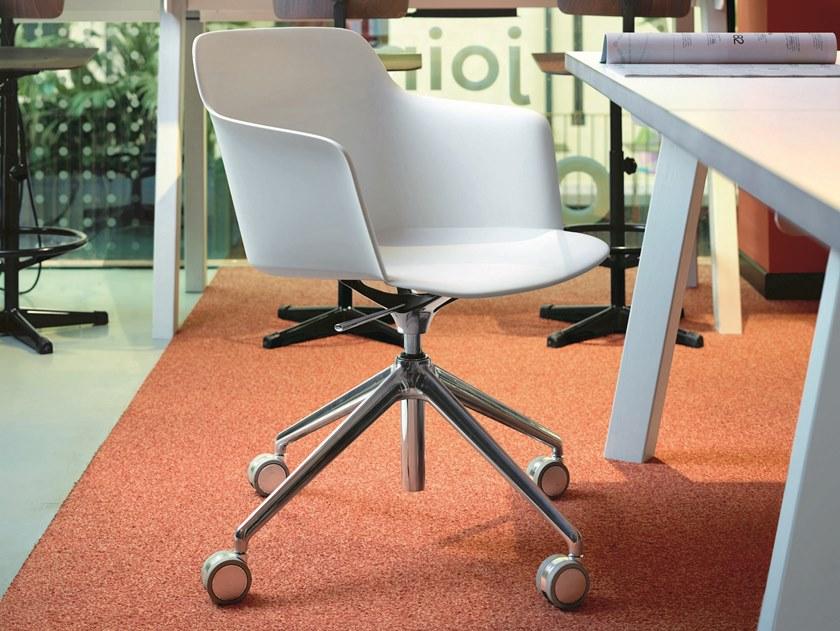 Quinti Sedute Стул полипропиленовый с подлокотниками на колесиках Deep plastic sun-id-1423847 - Вид №2