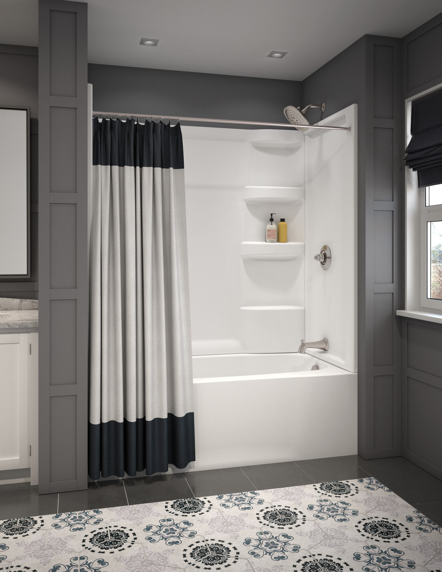 ProCrylic 60 дюймов x 32 дюйма Правая ванна Delta Faucet B10513-6032R-WH - Вид №3