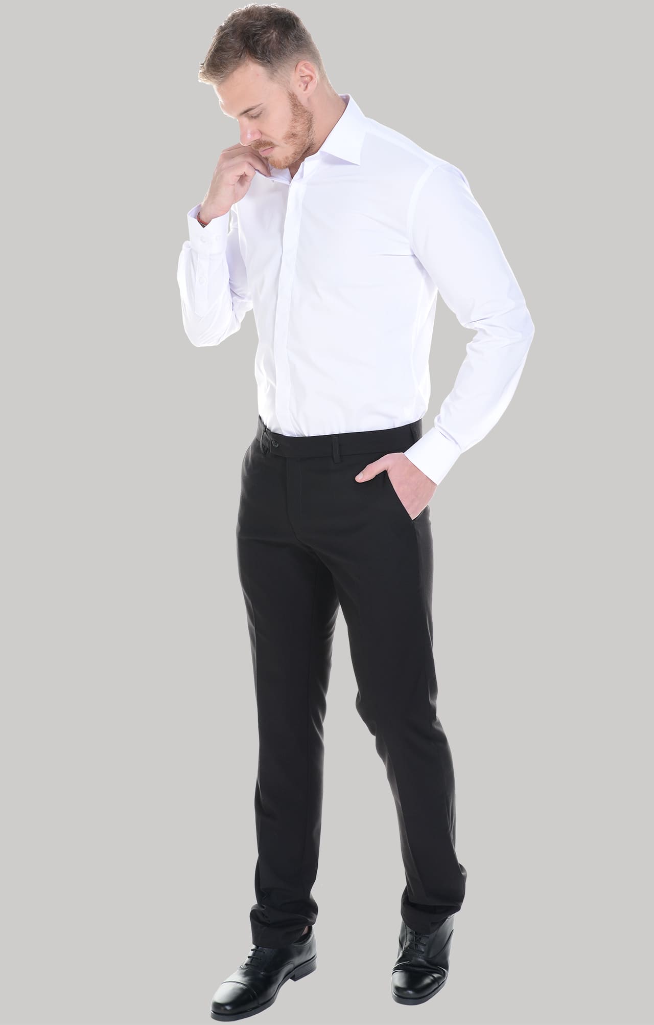 62465 Рубашка мужская  white El-Risto  Корпоративная одежда  размер 41/176-182  - Вид №21