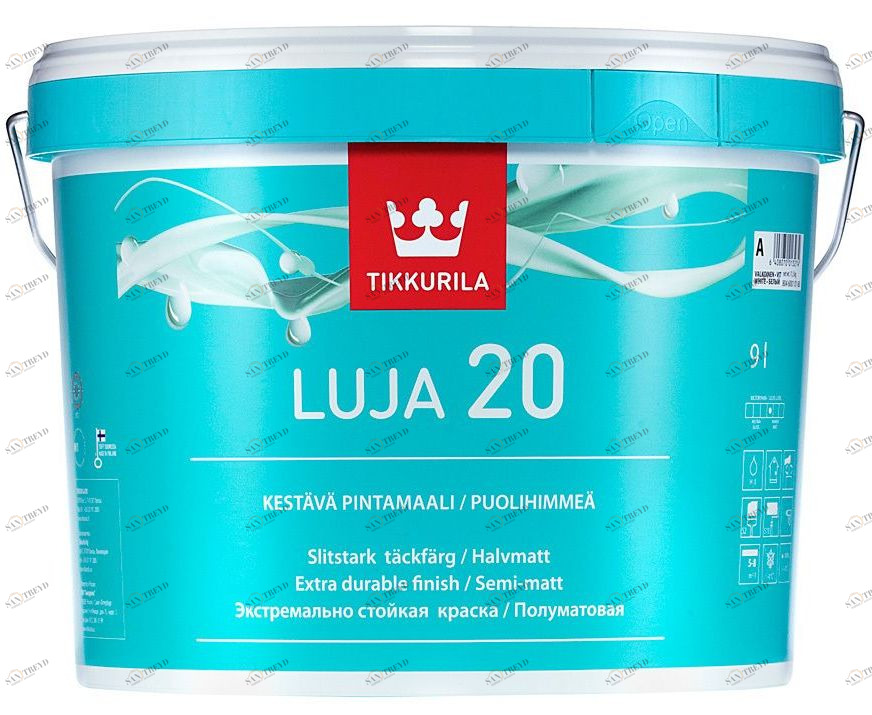 Краска Tikkurila Luja 20 / Тиккурила Луя 20 для влажных помещений полуматовая 9л Santreyd 5605