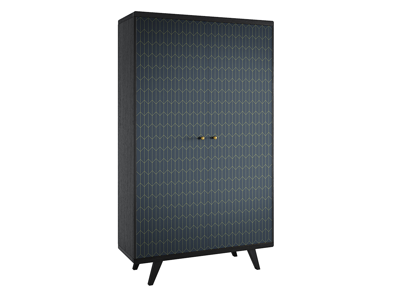 Шкаф распашной двухдверный черный дуб с рисунком Thimon THE IDEA  210339 Серый;черный  - Вид №1