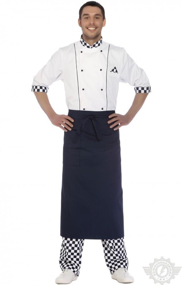 58753 Фартук "ГУРМАН" удлиненный цвет темно-синий  Одежда для официантов  размер Спецодежда  - Вид №11