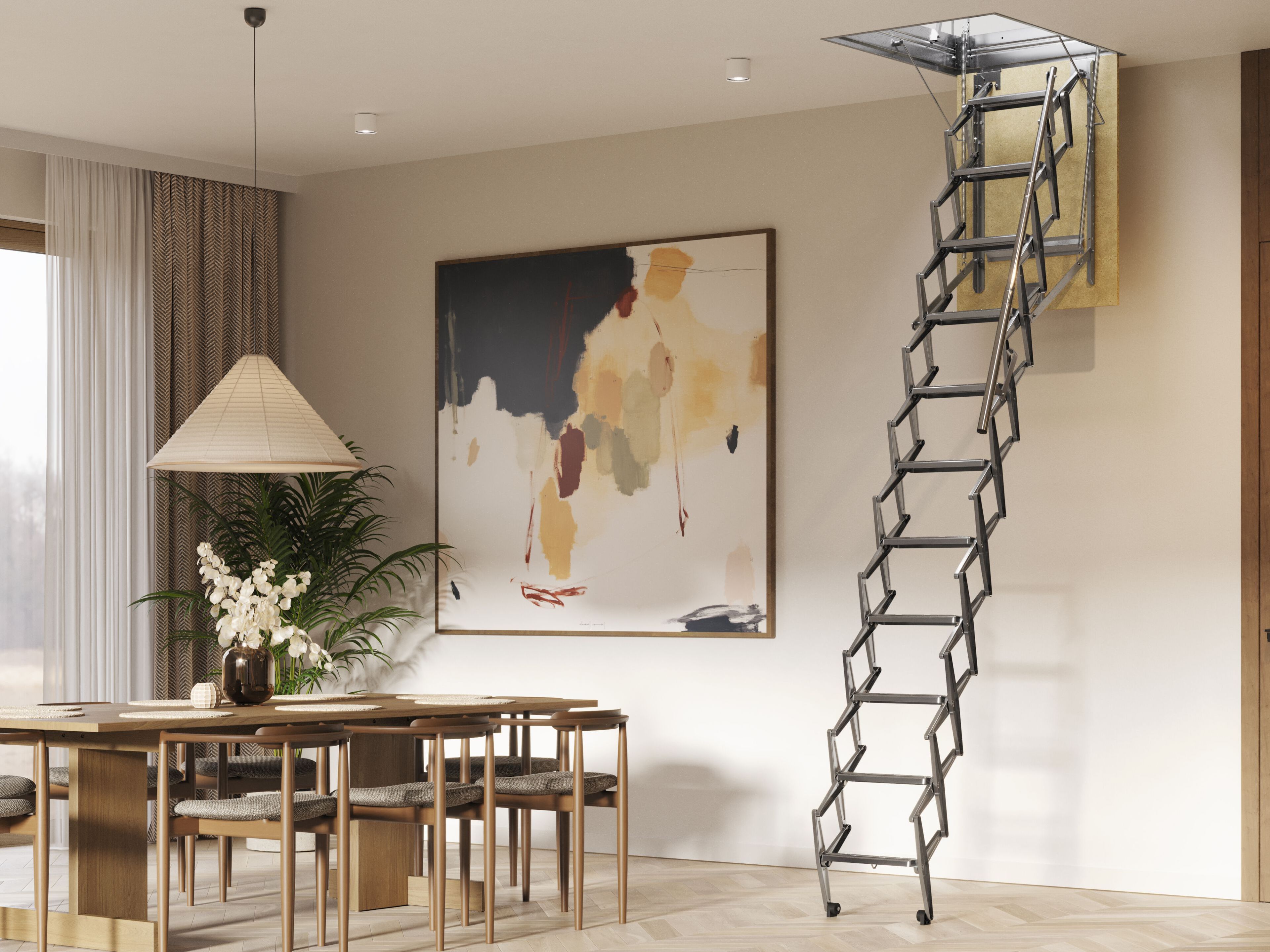 Выдвижная лестница из оцинкованной стали Scrigno SIMPLO ARCH-00069960