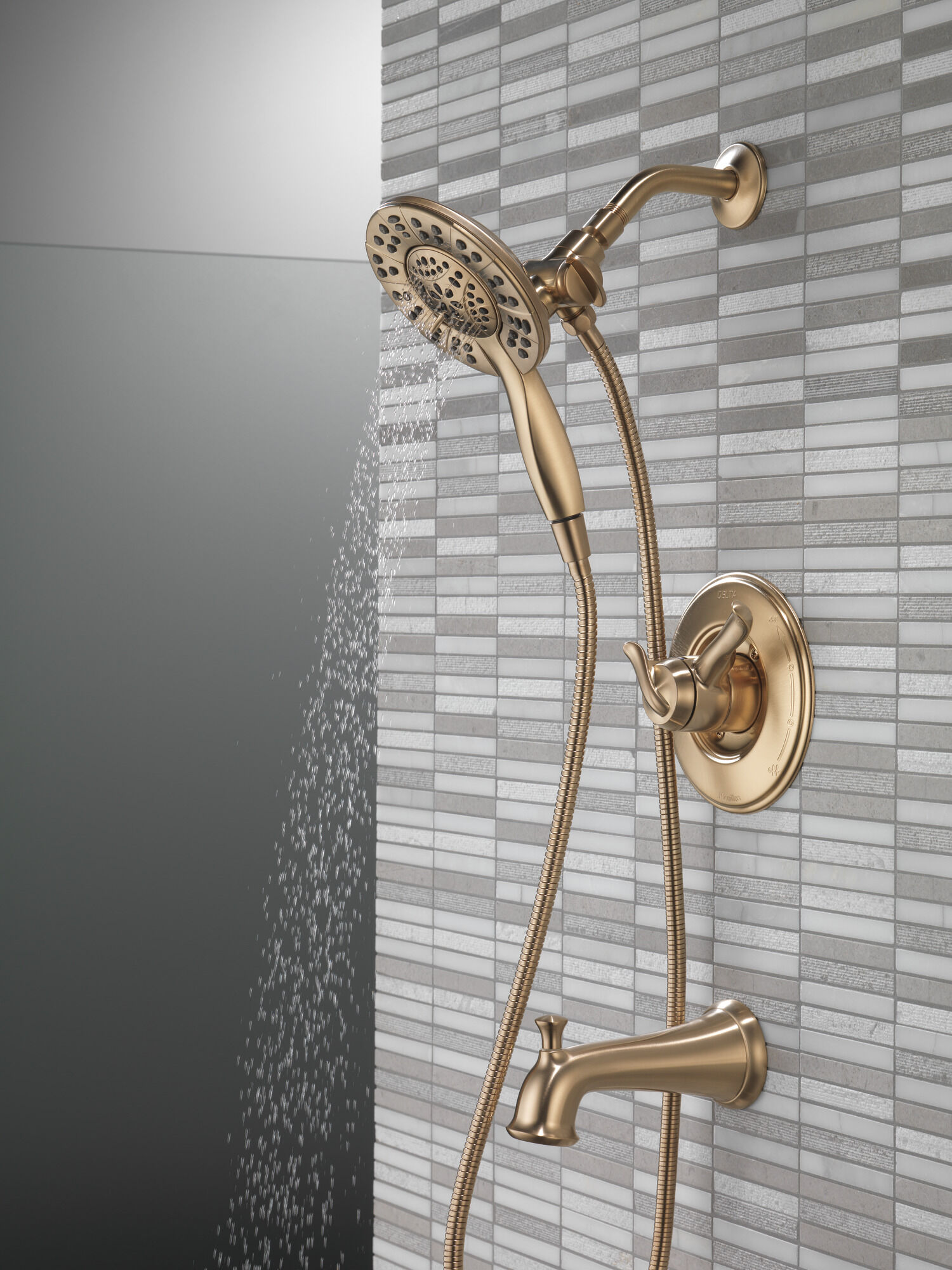 T17494-CZ-I Панель Monitor® 17 Series для ванны и душа с In2ition® Delta Faucet Linden Шампанское бронза  - Вид №11