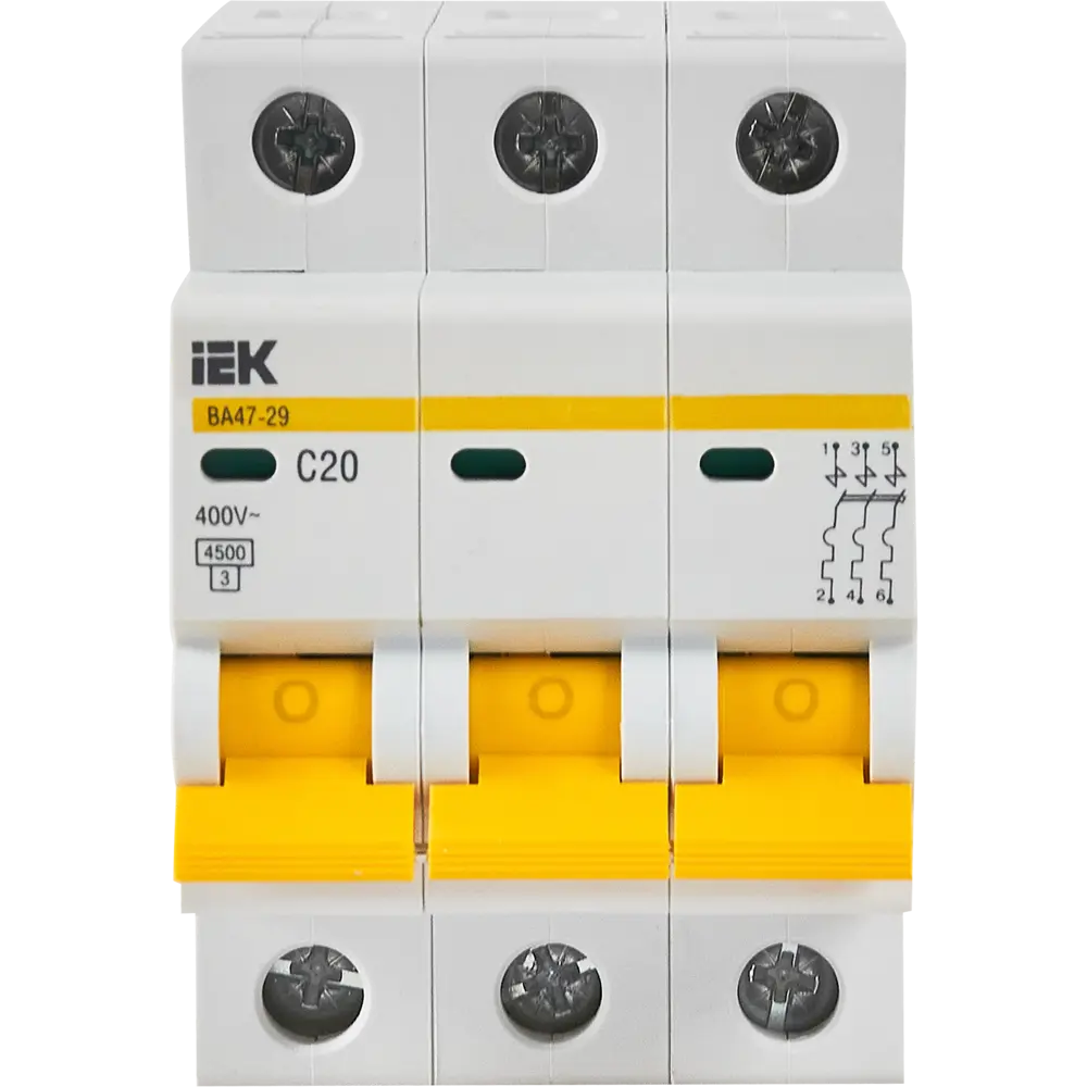 Выключатель автоматический IEK ВA47-29 3 полюса 20 A 11875339 STLM-2117733  - Вид №2