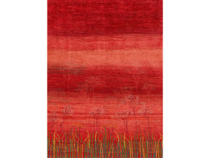 Прямоугольный шерстяной цветочный ковер