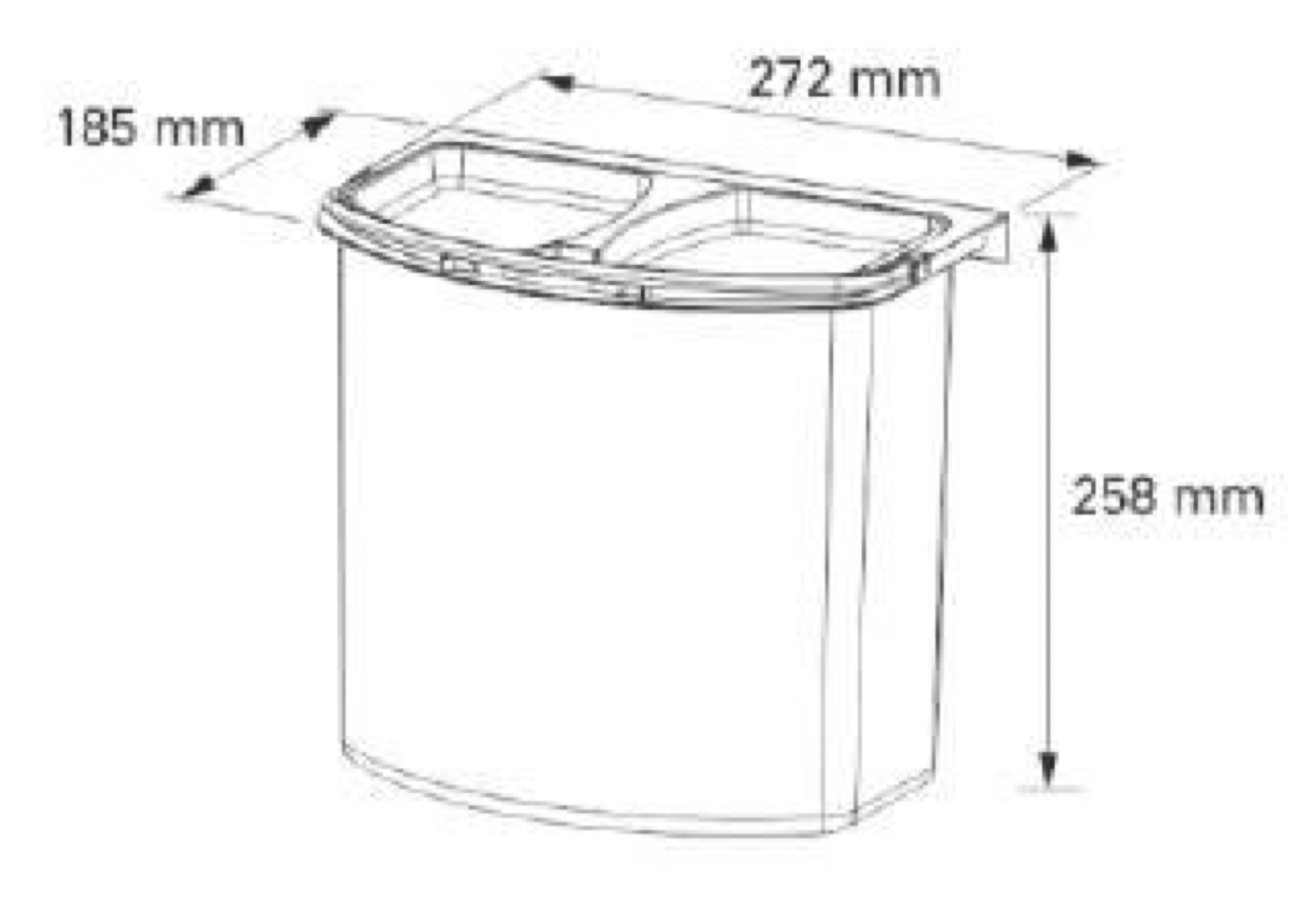 Контейнер для мусора на дверцу Theta 7 Metallic Grey NAVAKO 10022 - Вид №7