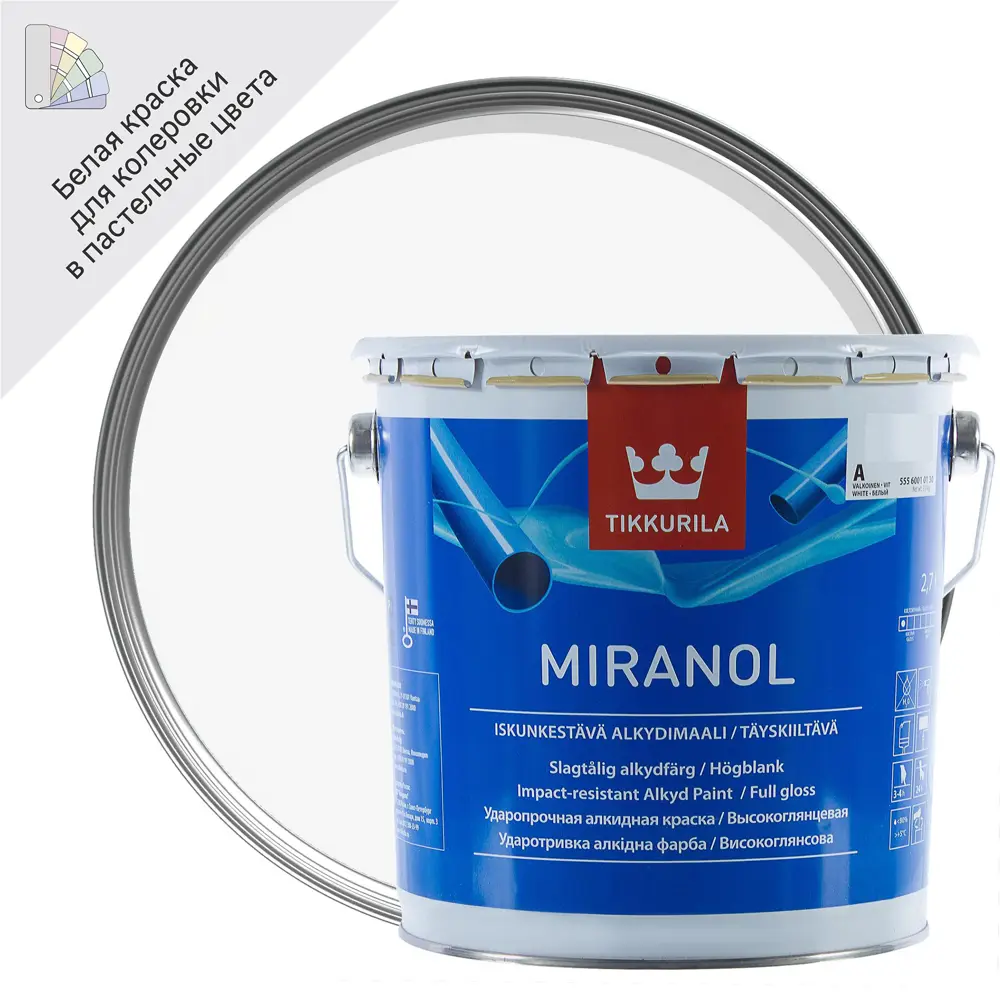 Эмаль Tikkurila Миранол цвет белый 2.7 л STLM-2027572