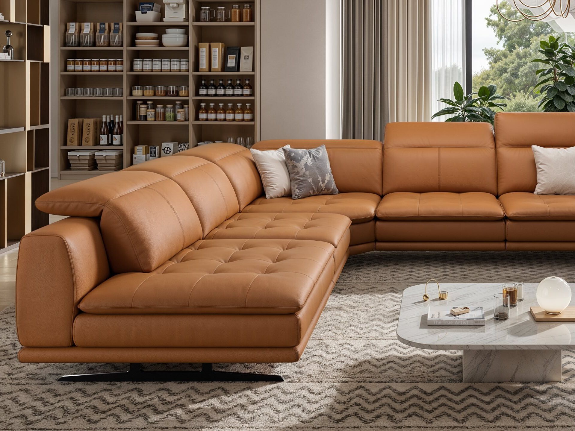 Кожаный угловой диван Sofanella Ницца ARCH-00044465 - Вид №6