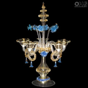 3037 ORIGINALMURANOGLASS Настольная лампа Flambeau - Флорал - муранское стекло OMG 55 см