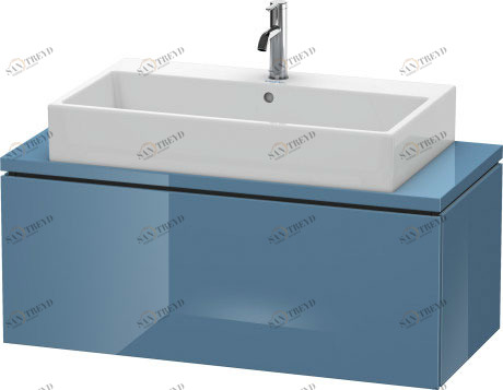 LC580404747 Тумбочка для компактной консоли L-Cube #LC5804 1020 x 477 мм Каменно-синий глянцевый лак Duravit