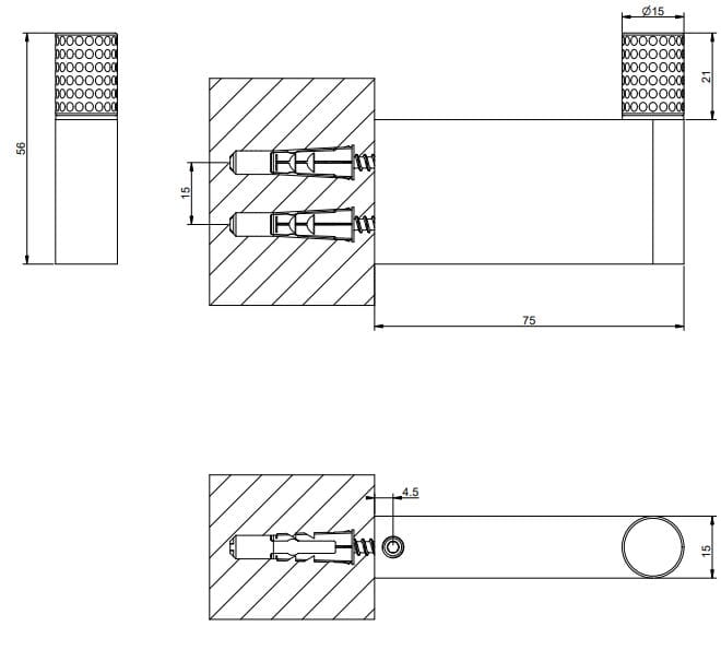 Держатель для полотенец из хромированной латуни Gessi Habito ARCH-00077278 - Вид №2