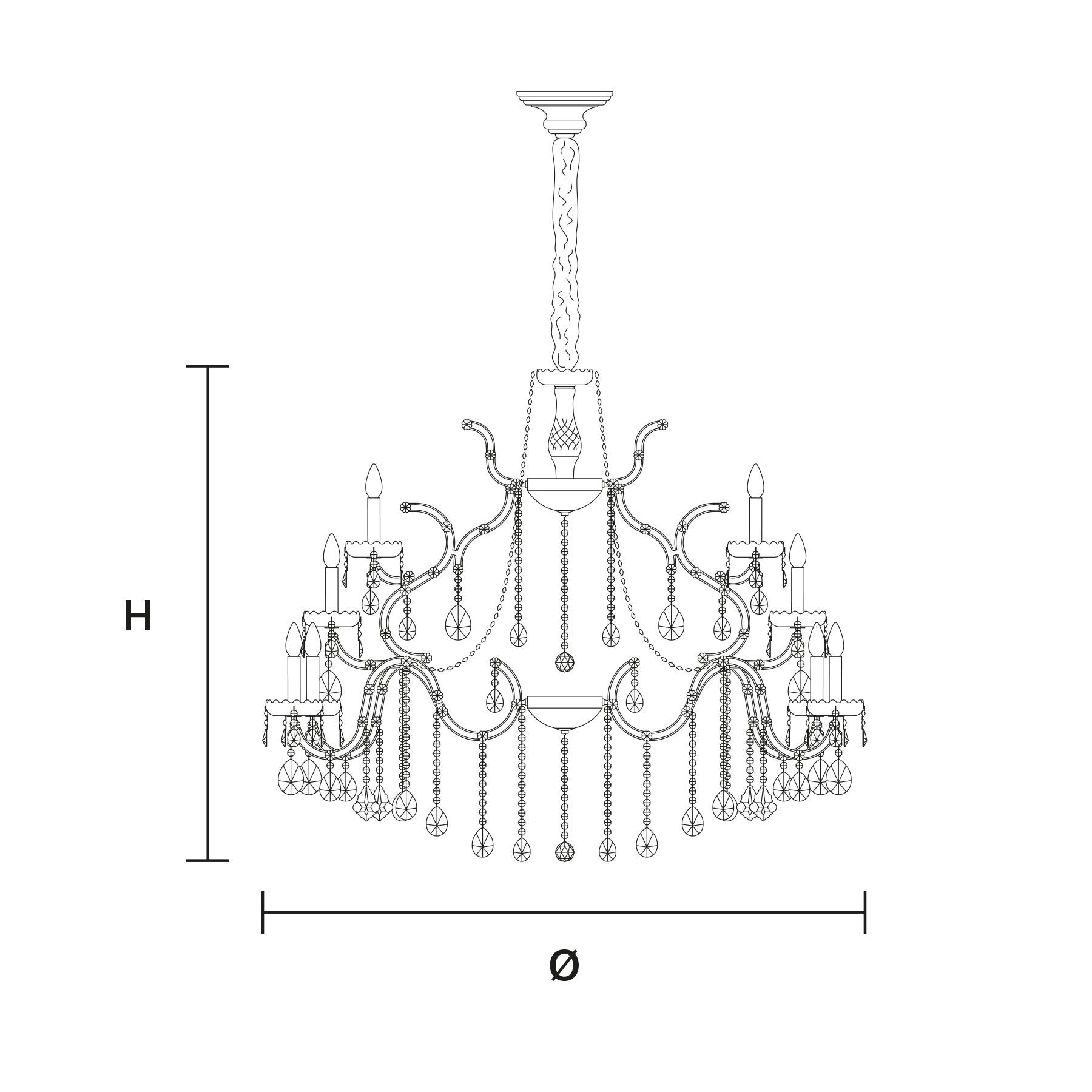 Подвесной светильник с кристаллами Masiero Aqaba ARCH-00110295 - Вид №2