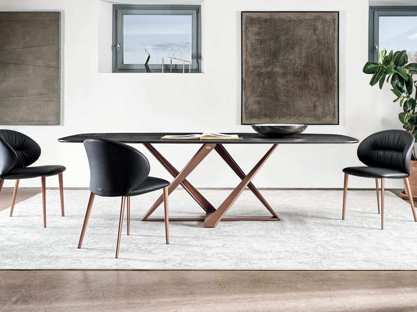 Прямоугольный обеденный стол из стали и дерева Bontempi Casa Millennium ARCH-00040042 - Вид №7