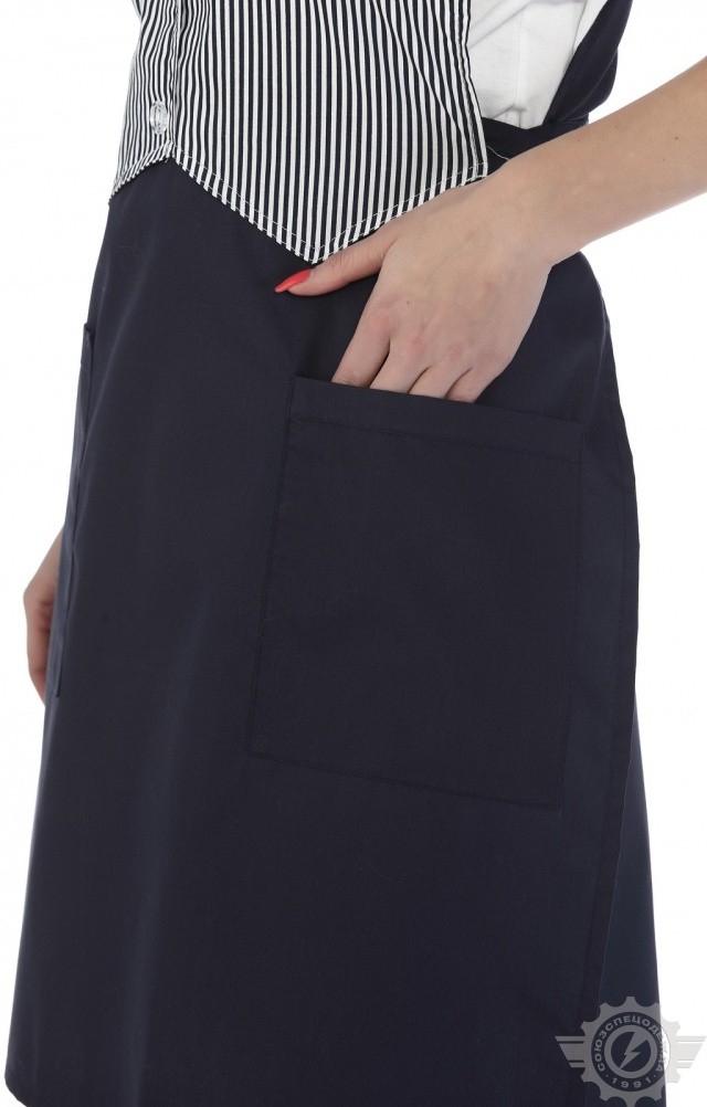 63501 Фартук-жилетка "Маша" синяя  Одежда для обслуживающего персонала  размер 56-62 Спецодежда  - Вид №6