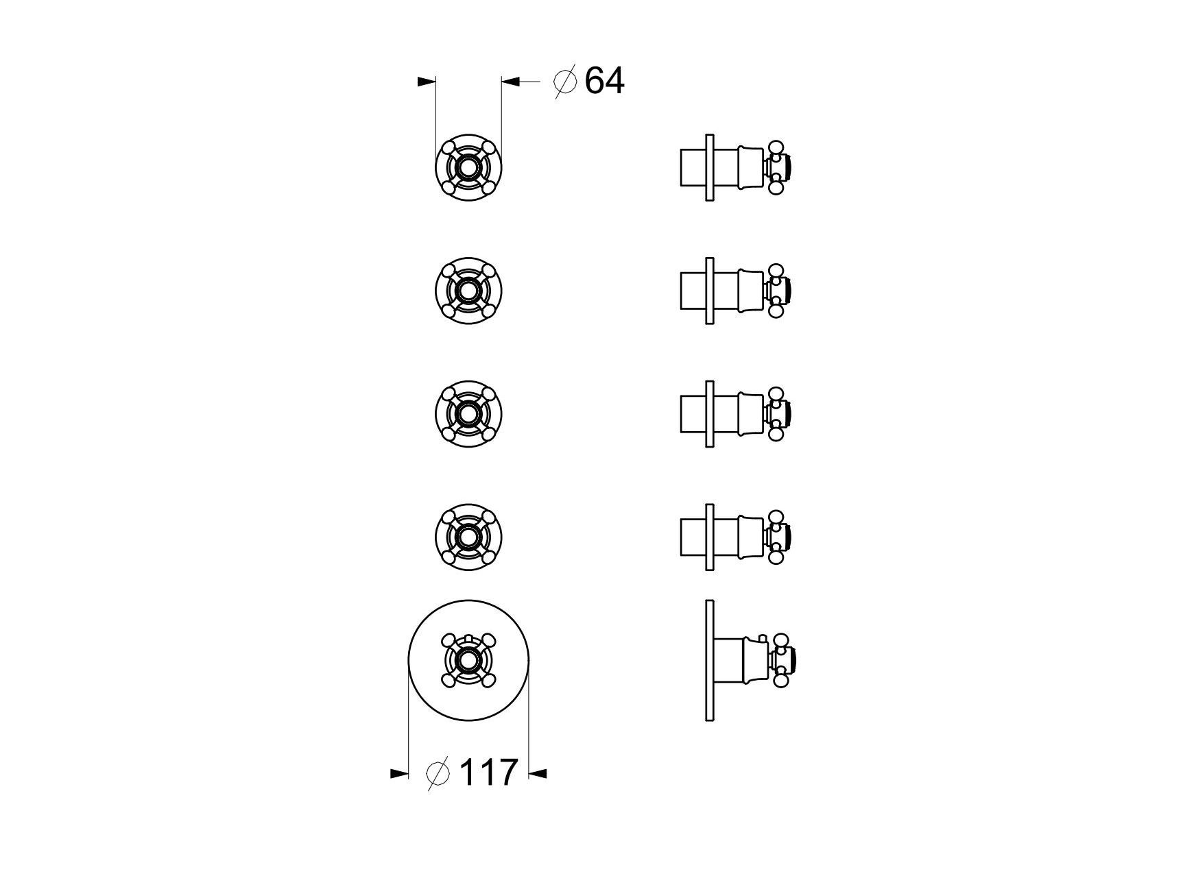 Термостатический смеситель для душа GUGLIELMI RUBINETTERIE классическая ARCH-00127904 - Вид №1