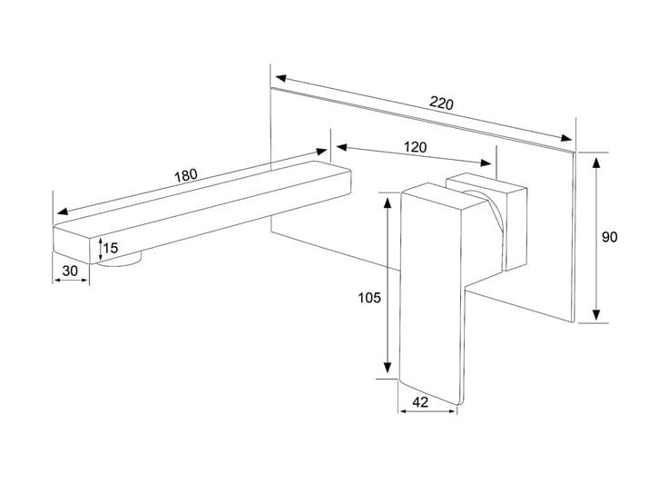 Однорычажный настенный смеситель для раковины Fontana Showers блеск ARCH-00084765 - Вид №11