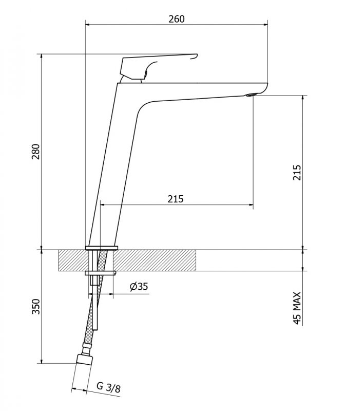 Смеситель для накладных раковин Cezares FLORIAN-LSM1-A-01-W0 - Вид №1