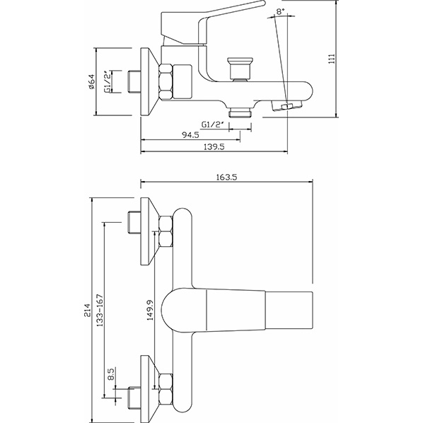 35-05L JASON  Смеситель для ванны  ARGO kran 3505ljason - Вид №1