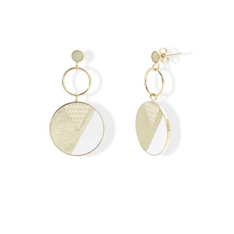 FL30 Серьги-гвоздики, кожа, латунь, позолота Flowersforzoe Santreyd 