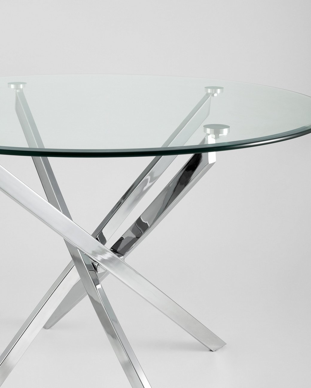 Стол обеденный стеклянные круглый прозрачный D 100 см Hydra STOOL GROUP HYDRA 00-3958826 Прозрачный;хром - Вид №6
