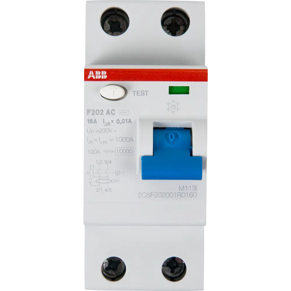 УЗО ABB F202 1P N 16 А 10 мА 10 кА АС 2CSF202001R0160 10065414 STLM-2151963  - Вид №1