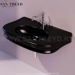 LA11NERO Подвесная раковина настенная овальная Simas Lante черная