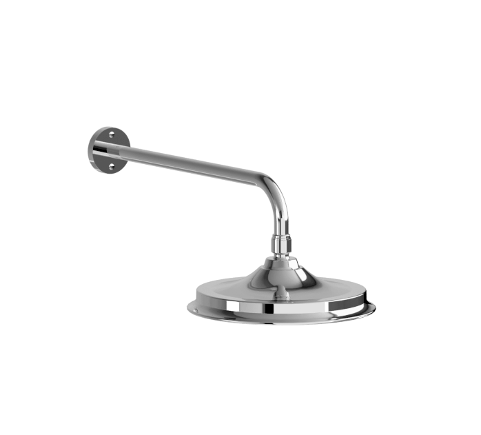 Burlington Riviera Riviera фиксированная душевая лейка AirBurst с кронштейном 12-дюймовая душевая головка и кронштейн AirBurst, хромированные V60-V11  - Вид №3