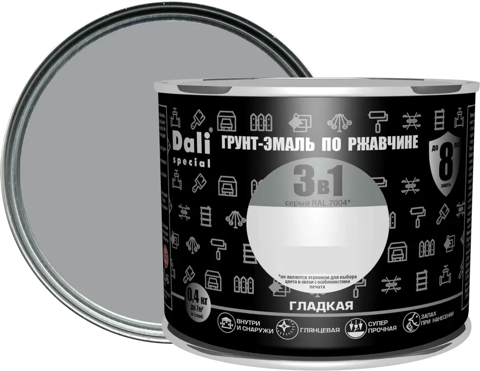 Грунт-эмаль Dali 3 в 1 - защита металла от коррозии 83372414