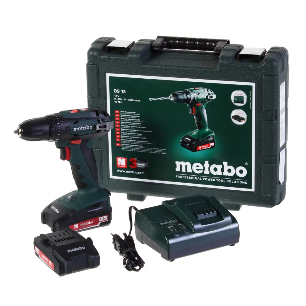 Дрель-шуруповерт аккумуляторная Metabo BS 18 602207950, 18 В Li-ion 2х1.5 Ач 17883575 STLM-2152209  - Вид №4