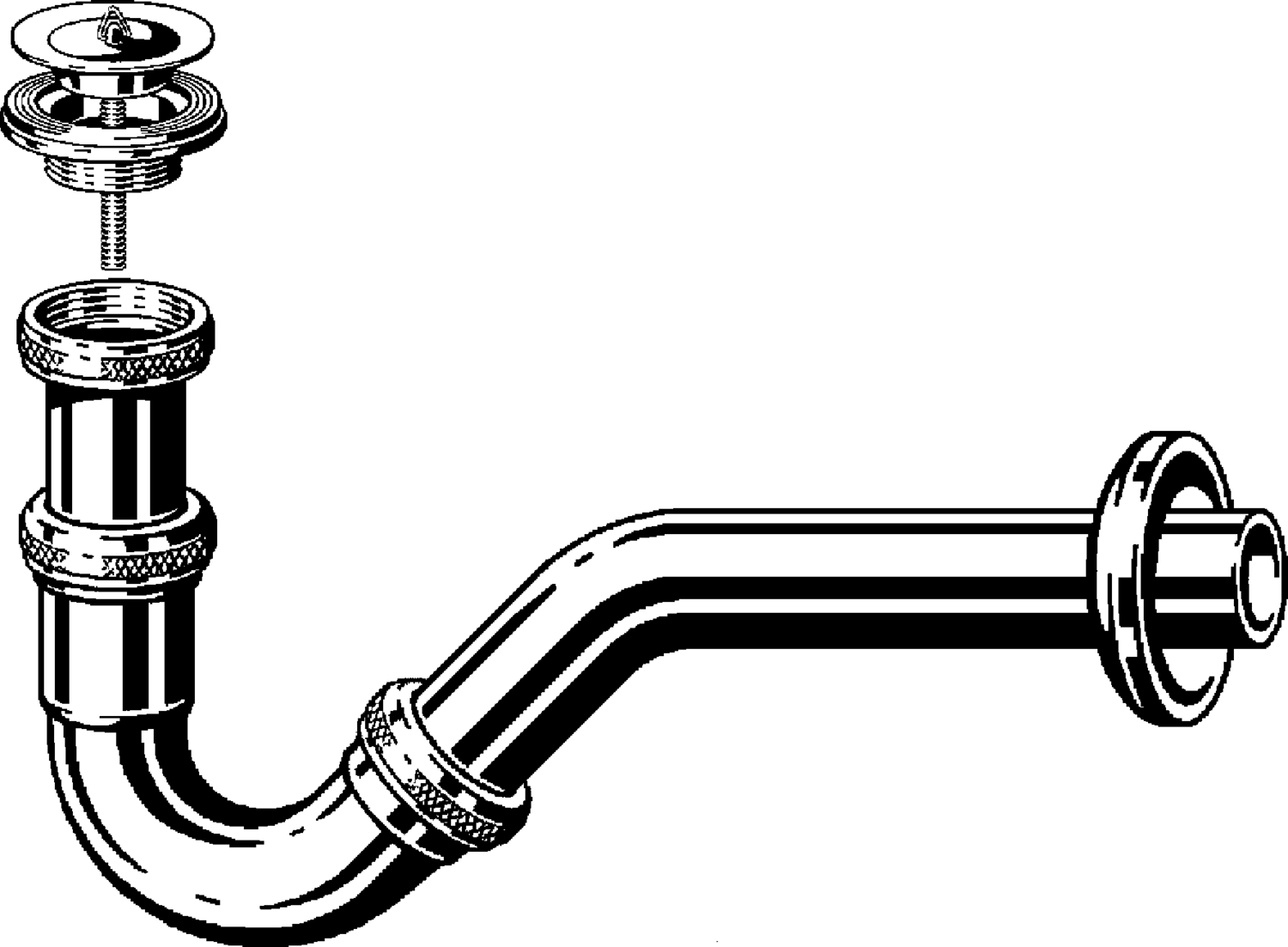 Канализационная арматура  Сифоны для умывальников и биде  Трапы для биде VIEGA 440 152 Модель 5535.4 Santreyd  - Вид №1