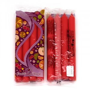 001506 Свеча столовая 1.9 х 17.5 см 40 г 4 шт. Клубника Омский Свечной