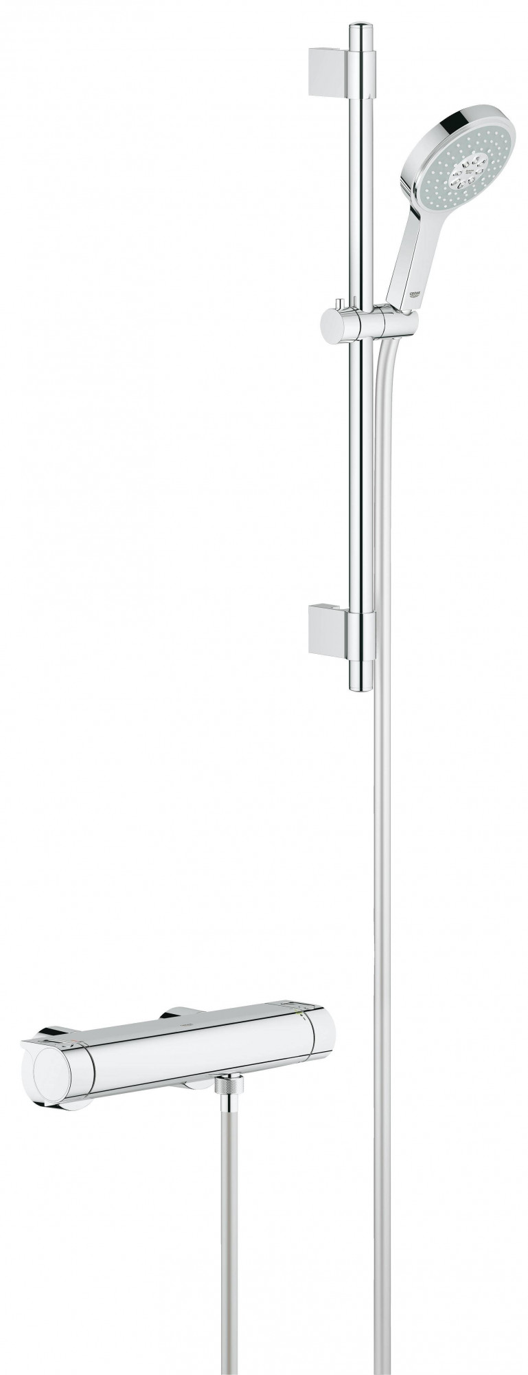 Термостатический смеситель для душа GROHE Grohtherm 2000 с душевым гарнитуром, хром (34281001)