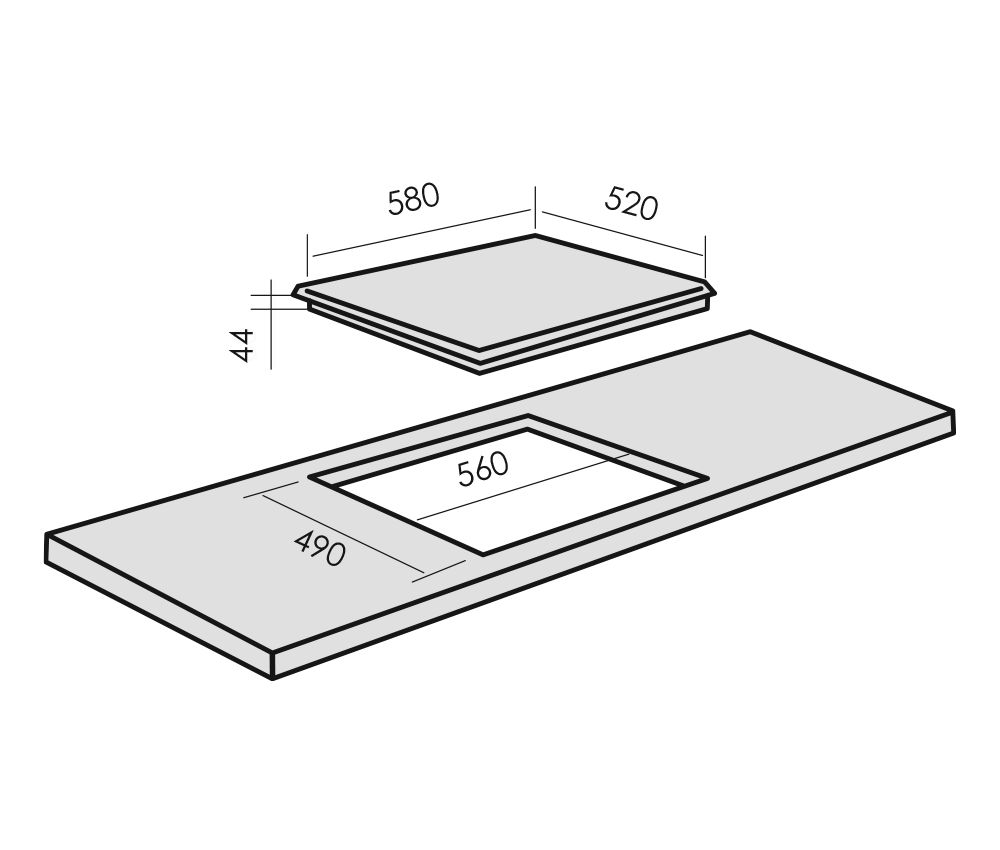9185559 Газовая варочная поверхность LAUF PG-616BL classic STDN-0101106 - Вид №5